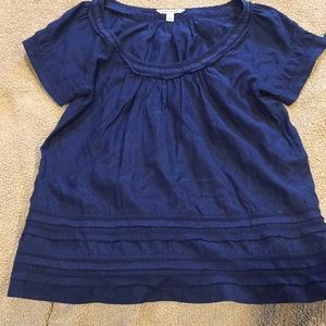 Navy Blue short sleeve blouse